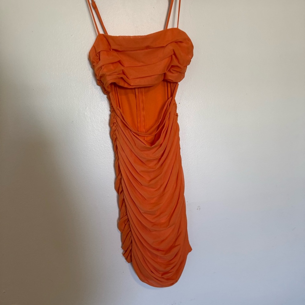 WHOIAM | Orange Cutout Mini Dress - Picture 7 of 9